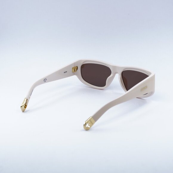 Jacquemus PILOTA JAC/2 C2 Sunglasses Ivory Pink Square Frame, Pink Lenses - Picture 9 of 10